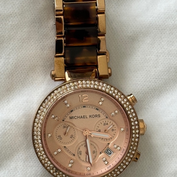 Michael Kors Parker Rose Gold Dial Two Tone Steel Strap Watch for Women - MK5538 - Picture 7 of 12